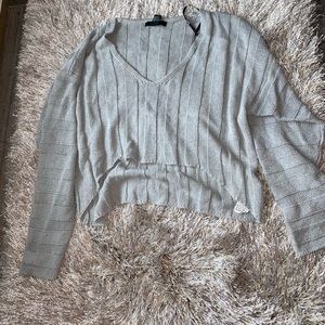 Gray Cropped Sweater